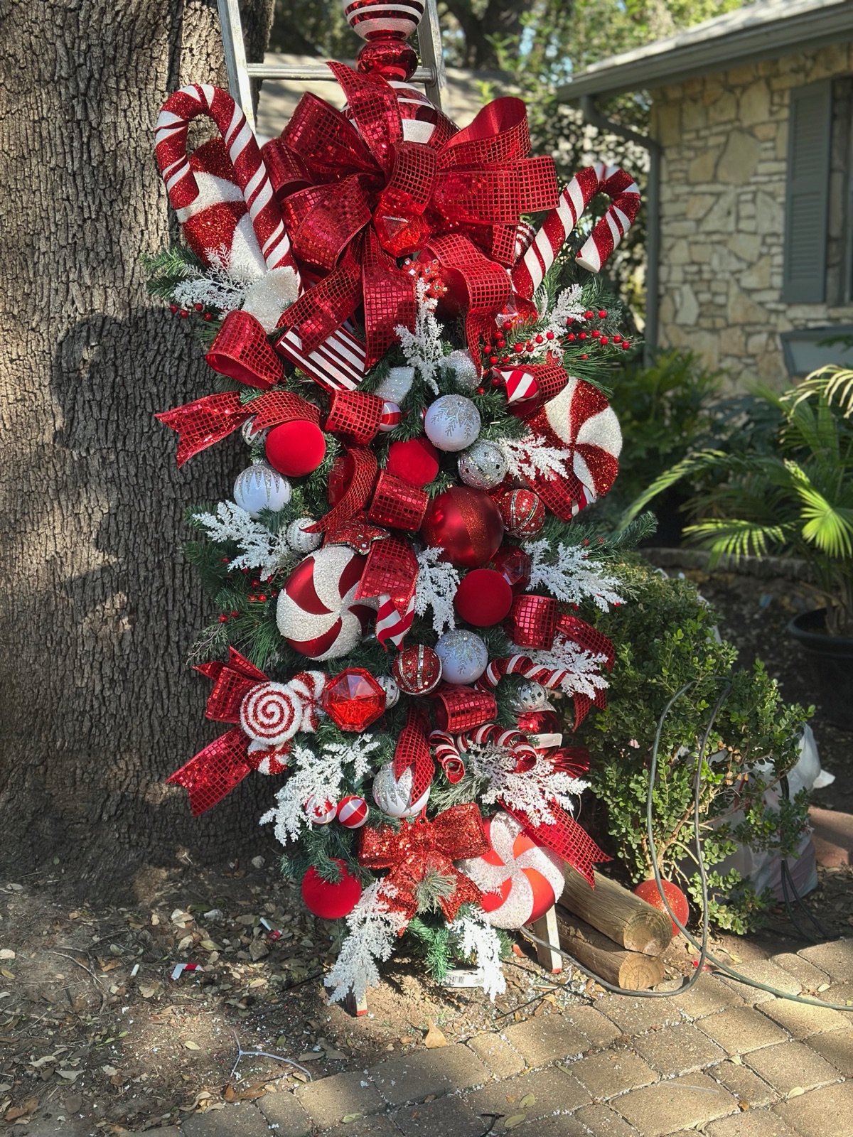 Private party candy themed Christmas decor detail